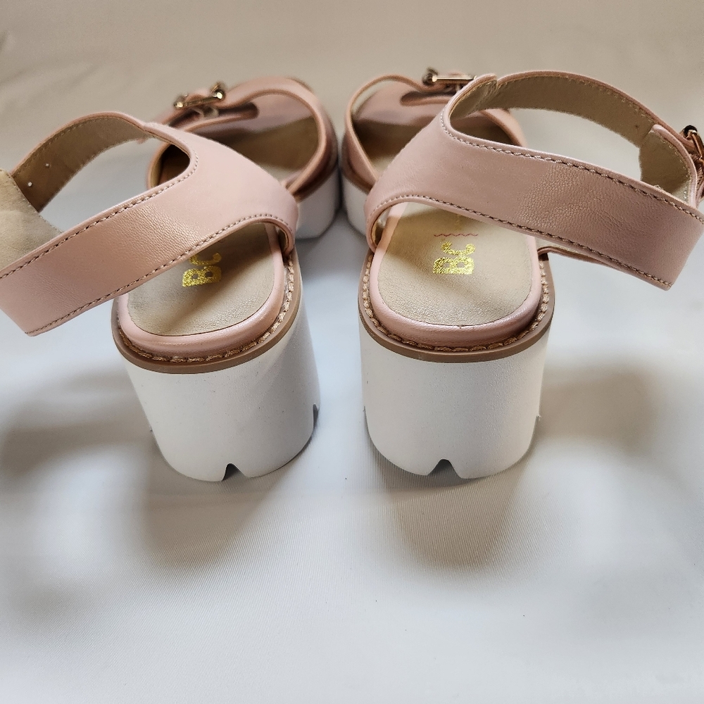 BC Footwear Blush So Famous Sandals Pink Vegan Leather Chunky Size 7.5 - Picture 12 of 15